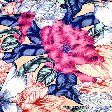 Tecido feminino de viscose de viscose com estampa floral de baixo preço